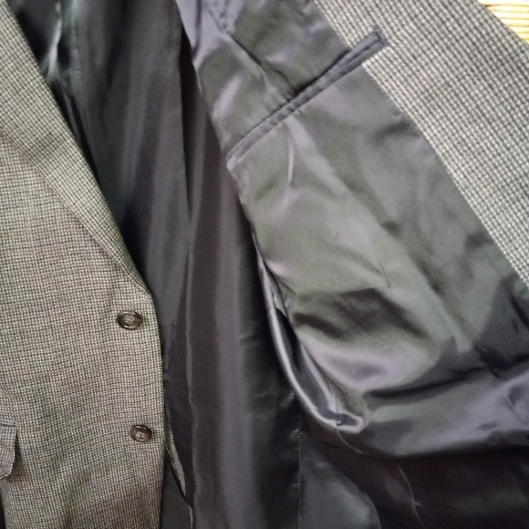 STAFFORD Essentials Wool Classic Fit Sports Blazer Jacket Gray Tweeded Size 38R - Picture 4 of 10
